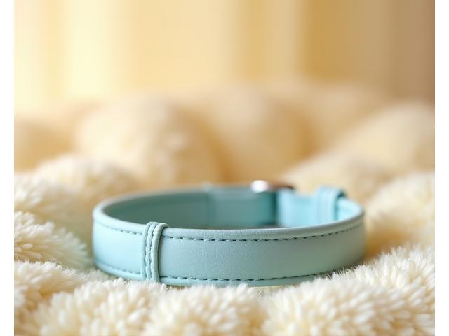 A small, soft, and gentle dog collar suitable for a puppy.